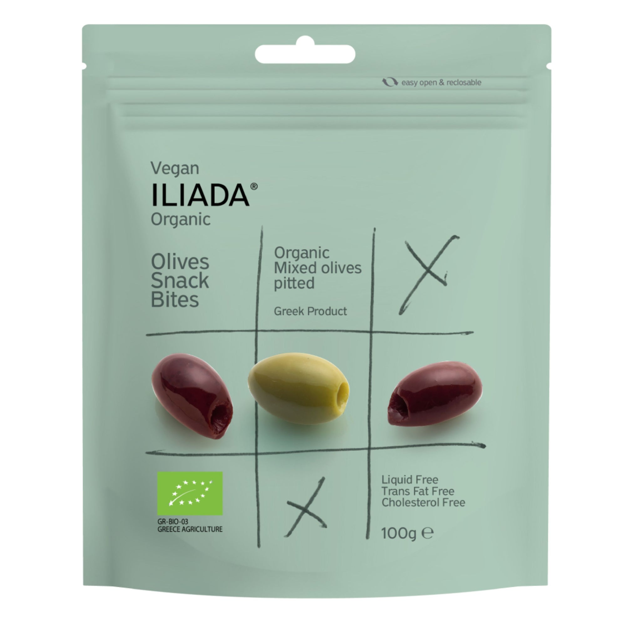 Organic Mixed pitted olives 100g