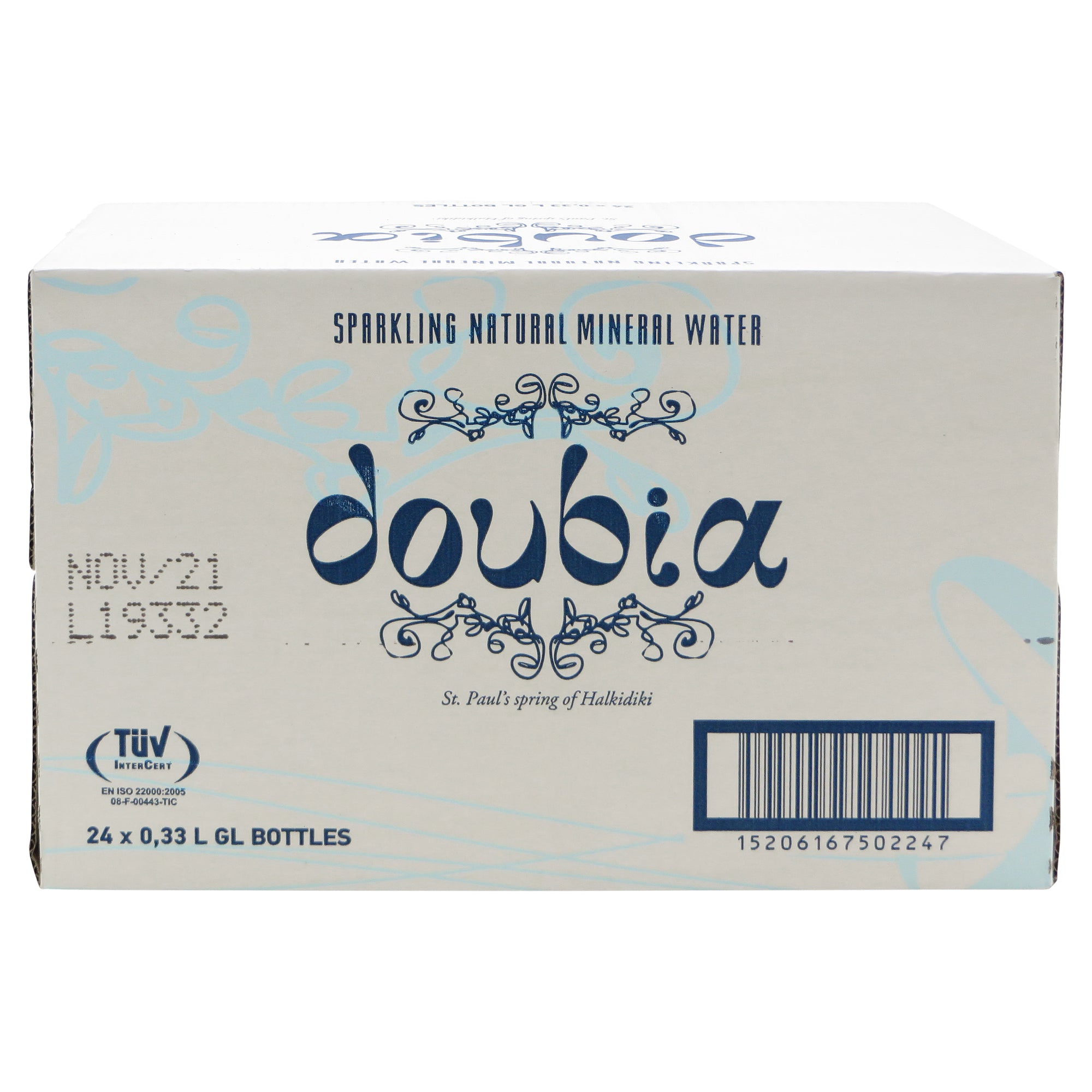 24 pack - Doubia Naturally Sparkling Mineral Water 330ml