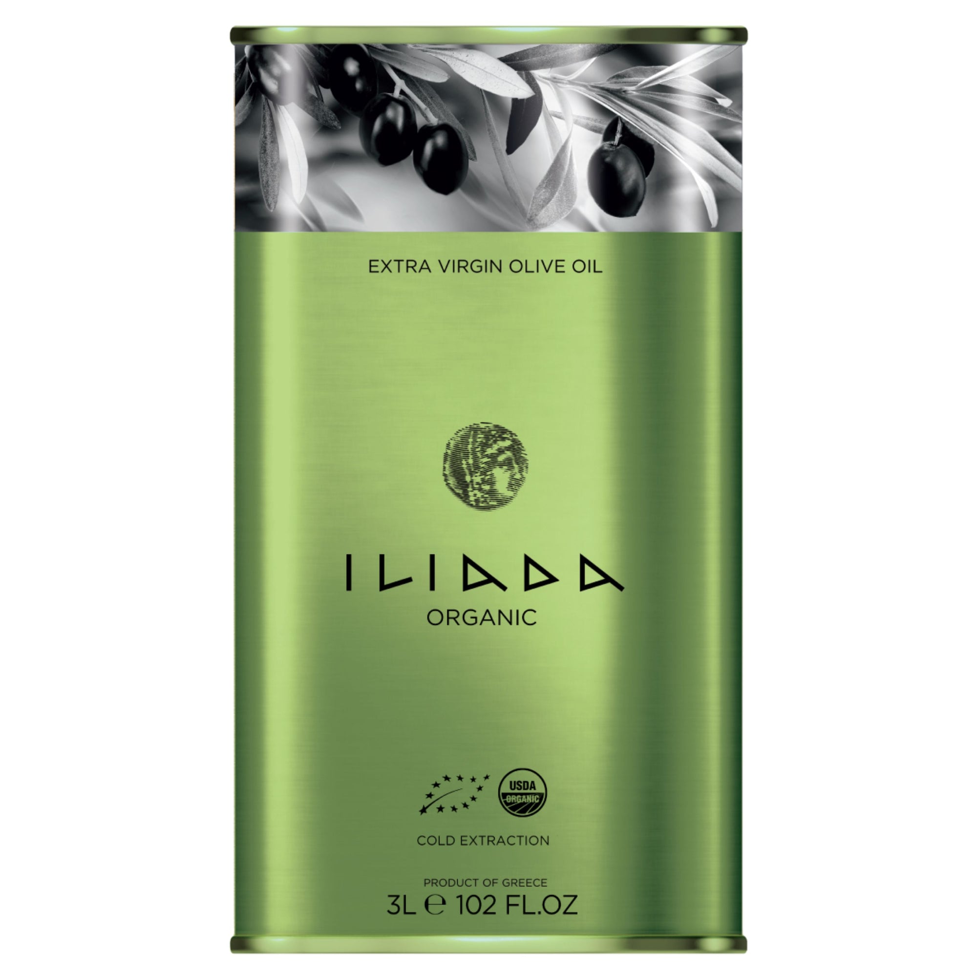 Organic Extra Virgin Olive Oil Kalamata 'Iliada' 3L tin