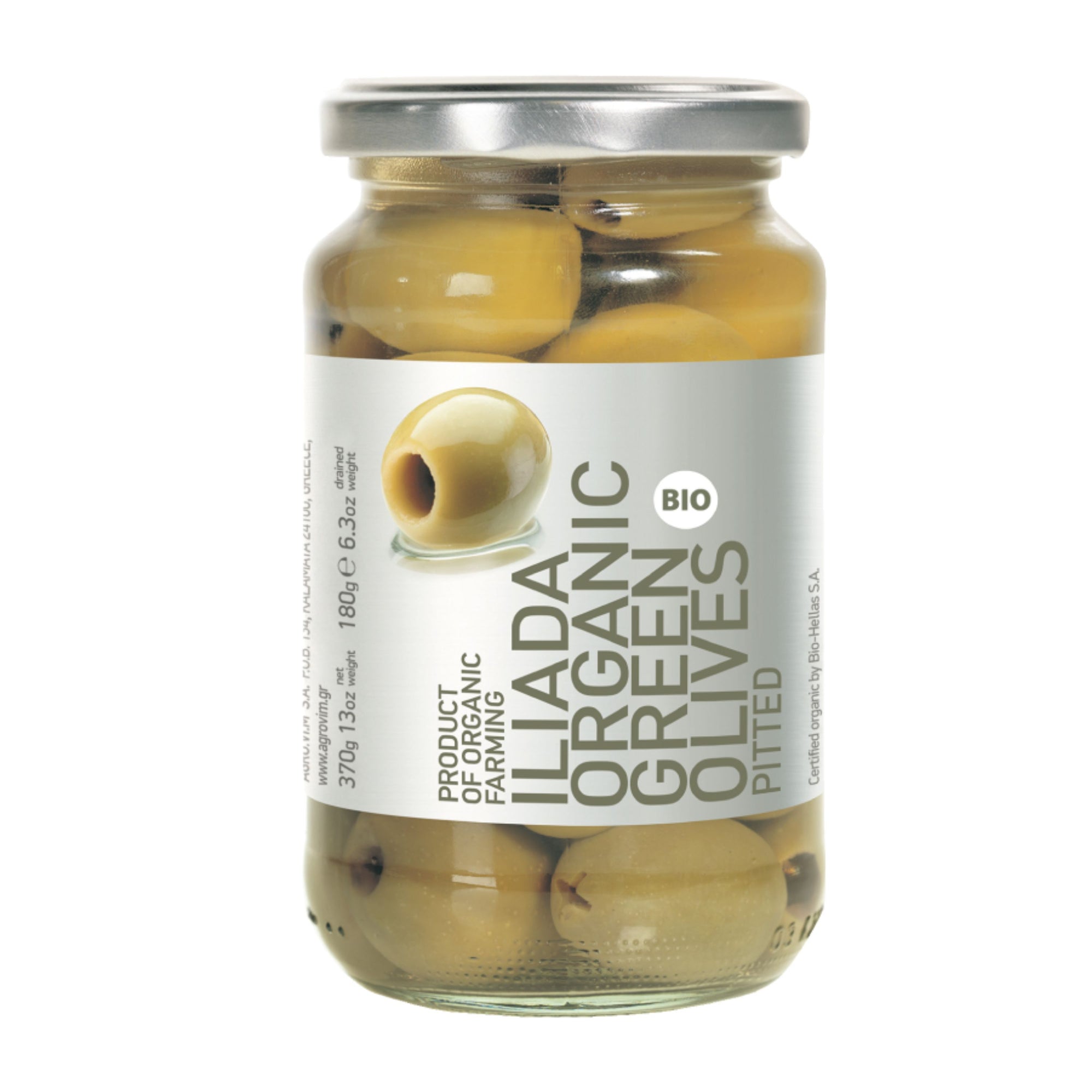 Organic Green Pitted Olives 'Iliada' 370g - Platinum Line