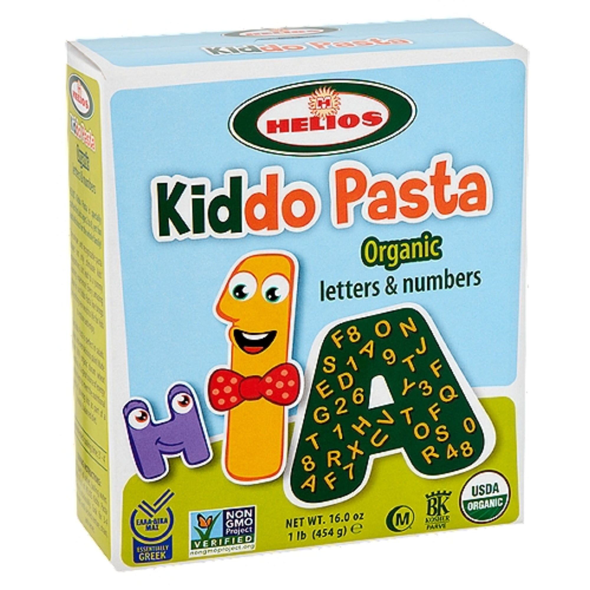 'Helios' Organic Letters & Numbers Kiddo Pasta 454g