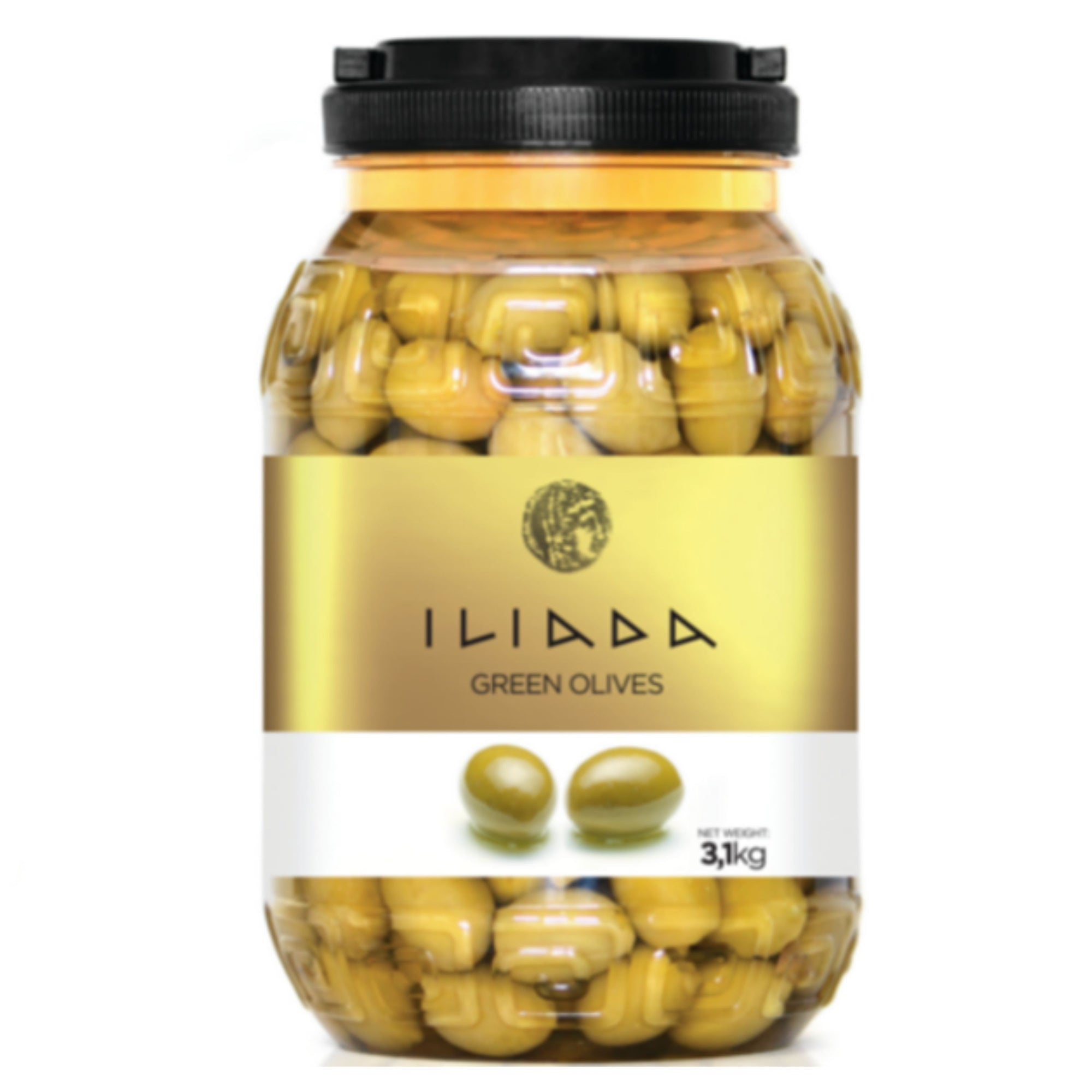Green Whole Olives 'Iliada' 3kg (1.8kg NDW)