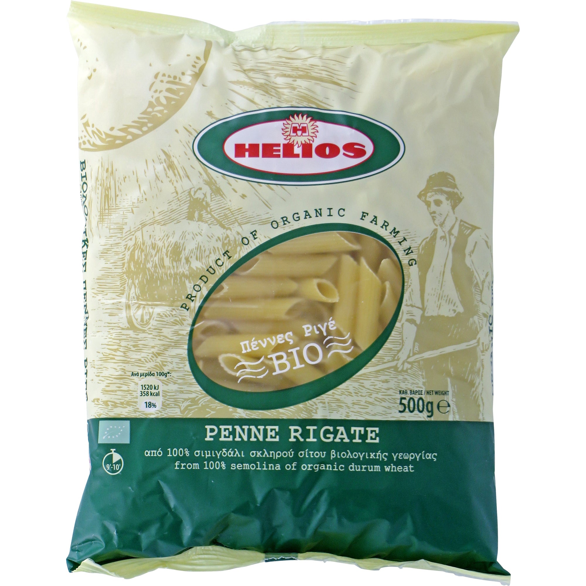 'Helios' Organic Penne Rigate 500g