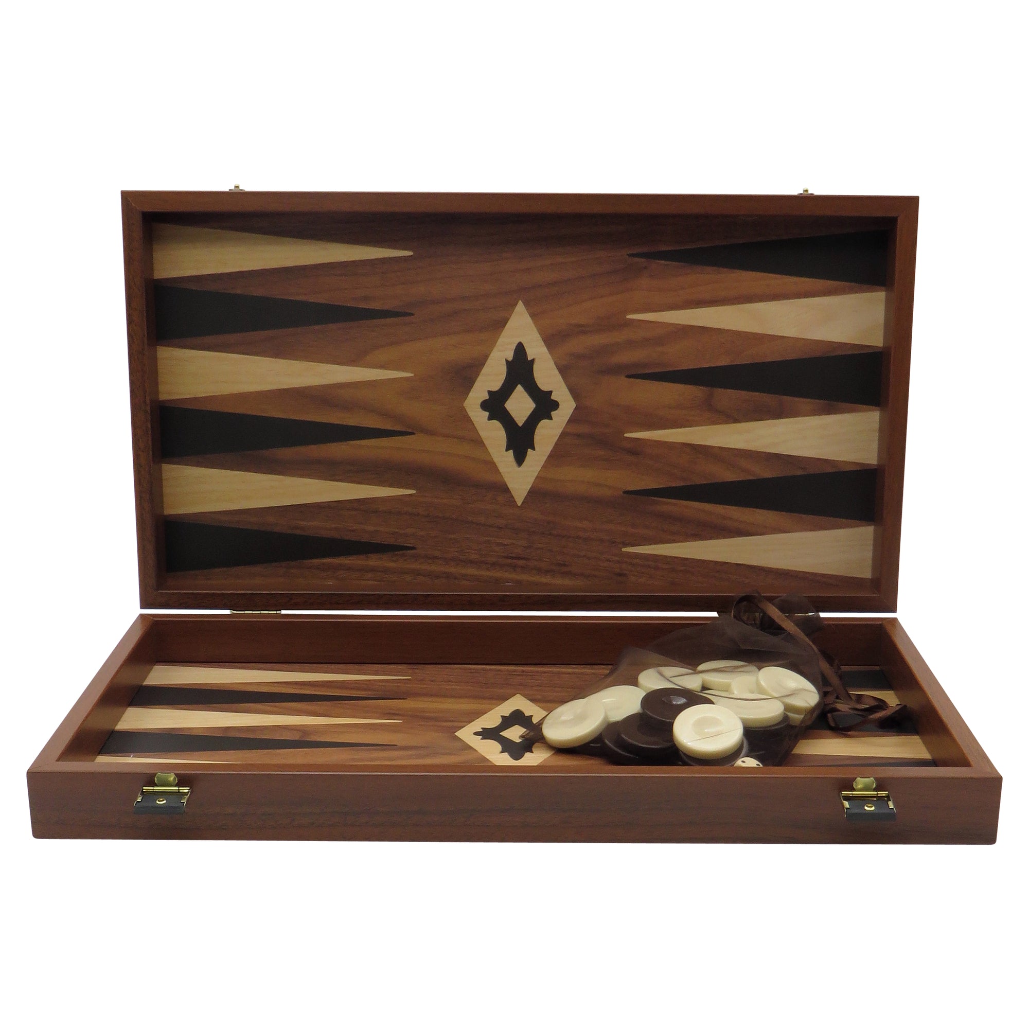 Handmade Walnut Veneer Backgammon Board